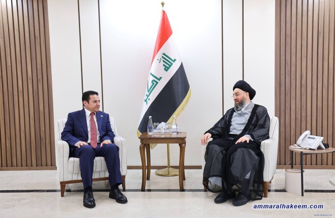 السيد الحكيم يلتقي الأعرجي ويؤكد على تعزيز الجاهزية الأمنية ومواجهة التحديات السيبرانية ودعم الاستقرار الوطني