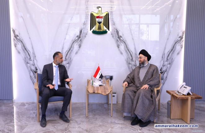 السيد الحكيم يؤكد للسفير البريطاني اقتراب إنهاء الانسداد السياسي ويدعو لتشكيل حكومة شاملة ووقف الحرب في المنطقة