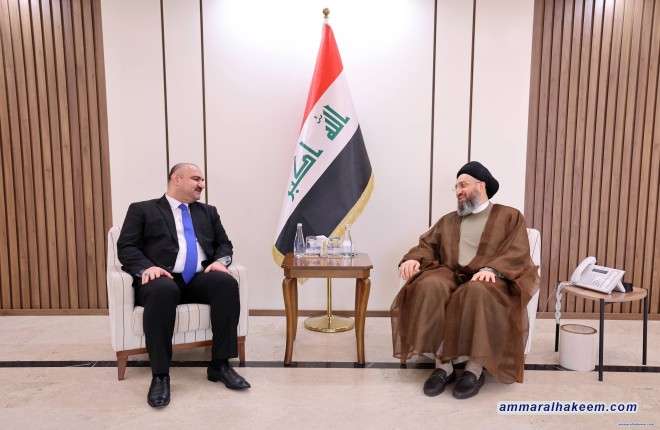 السيد الحكيم يؤكد مع محافظ كركوك أهمية إدارة التنوع وتمكين الحكومات المحلية وتعزيز التنمية الشاملة