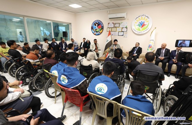 Sayyid Al-Hakeem Visits Al-Amal Al-Mutajadid Organization and Affirms the Necessity of Caring for Persons with Disabilities