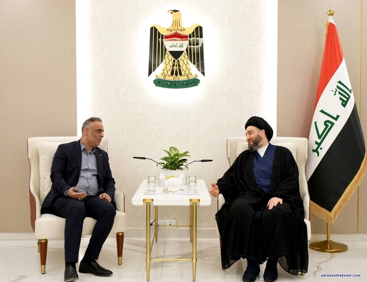 السيد الحكيم يستقبل امين عام حزب الفضيلة الاسلامي ويبحث معه تطورات المشهد السياسي