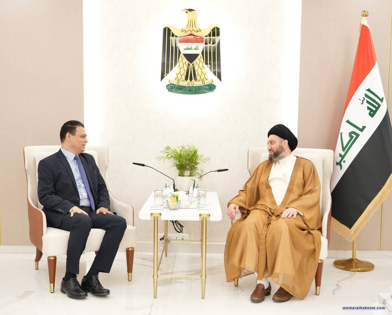 Sayyid Al-Hakeem receives the Republic of Egypt Ambassador Mr. Waleed Ismael