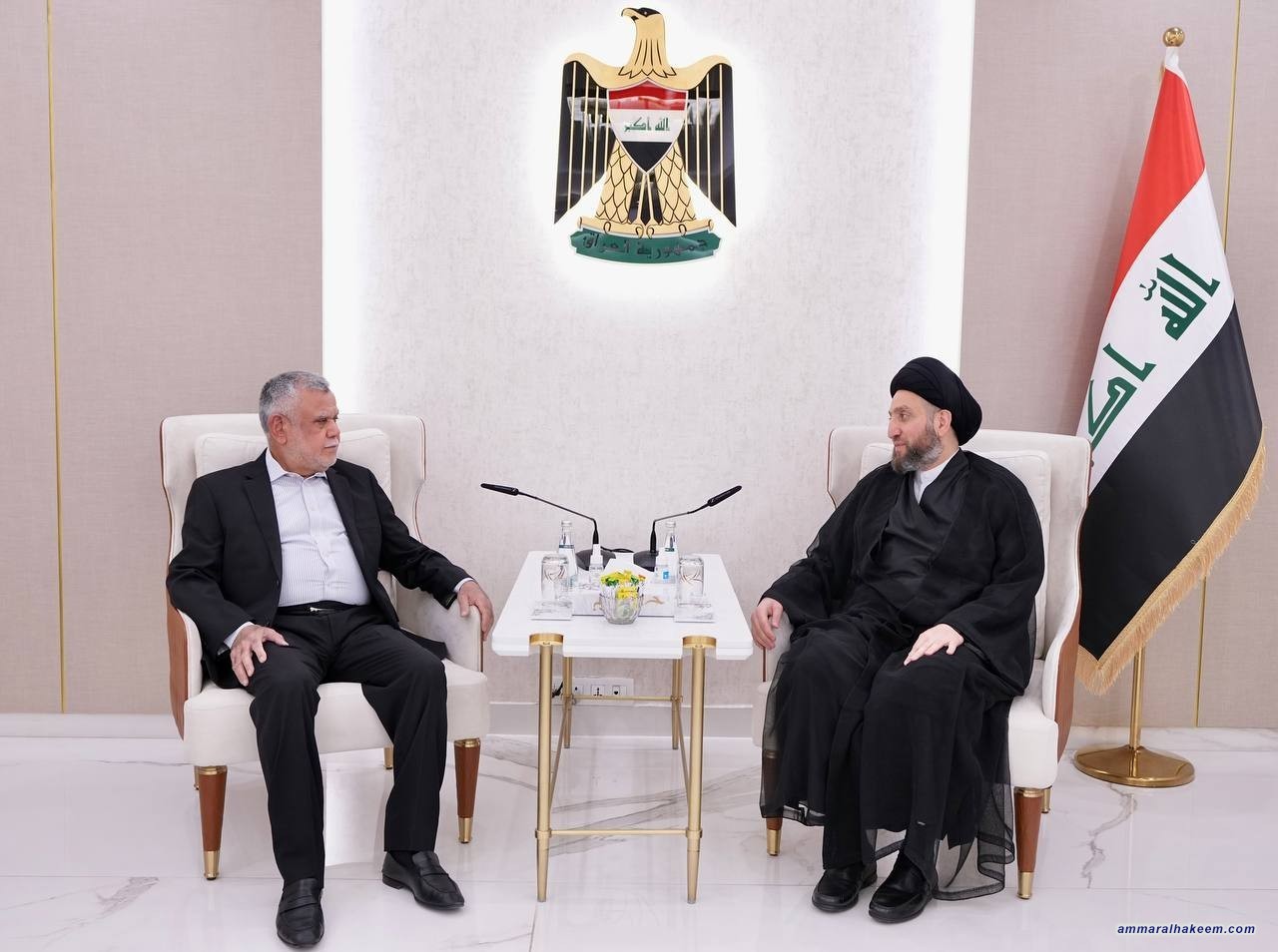 السيد الحكيم يلتقي العامري ويبحث معه تطورات المشهد السياسي