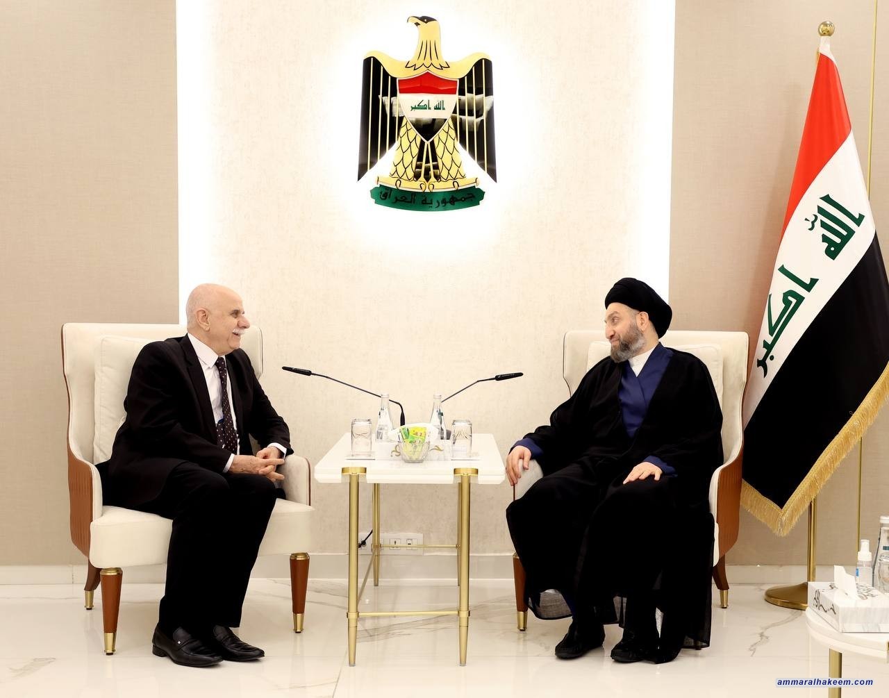 Sayyid Al-Hakeem commends Palestinian Ambassador’s term to lead his country’s mission to Iraq