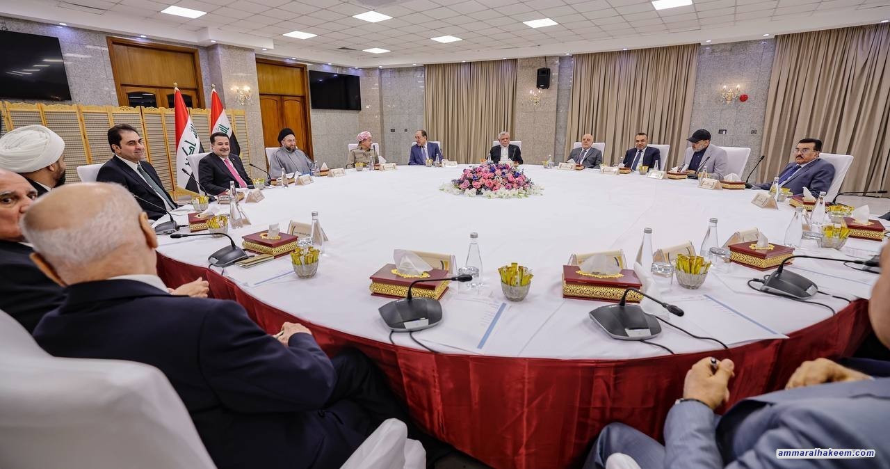 بەئامادەبوونی سەركردەكانی چوارچێوەی هەماهەنگی سەماحەتی حەكیم پێشوازی لە مەسعود بارزانی كرد