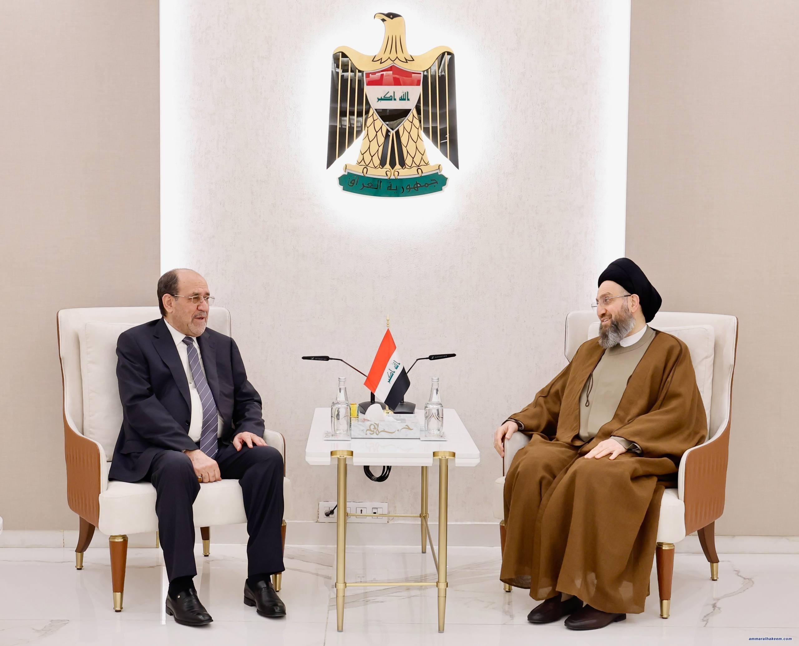 Sayyid Al-Hakeem Receives His Excellency Mr. Nouri Al-Maliki, Affirm Constitutional Timelines Adherence, Coordination Framework Unity