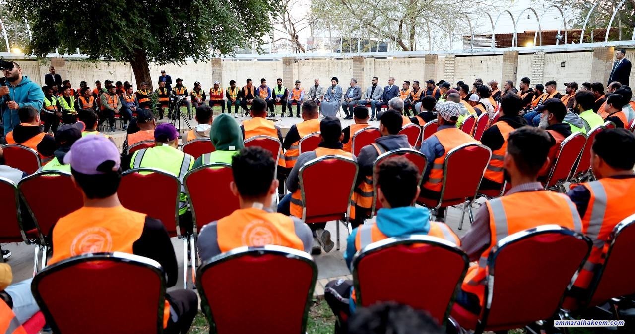 السيد الحكيم في مأدبة إفطار مع مهندسي النظافة: تقدير لجهودهم ودعوة لاستثمار رمضان في تعزيز العطاء