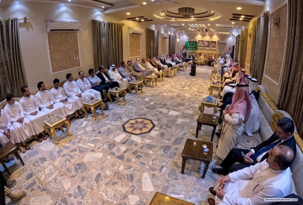 السيد الحكيم من مضيف قبيلة البوعلوان في الأنبار: الأنبار تجاوزت السنين العجاف والعراق يتجه نحو ترسيخ الدولة القوية