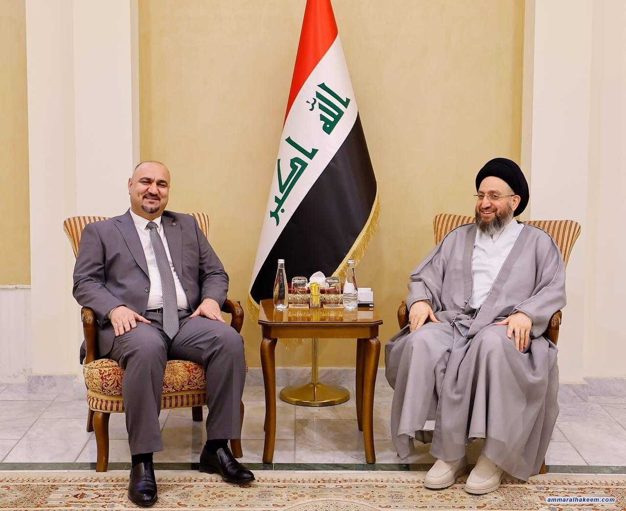 السيد الحكيم يؤكد أهمية توحيد الصوت التركماني ويشدد على استثمار التنوع العراقي خلال لقائه رئيس الجبهة التركمانية
