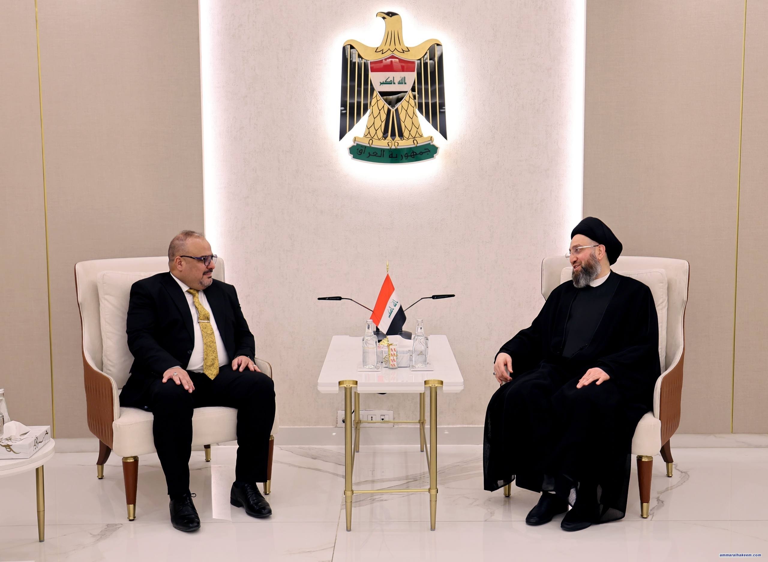 Sayyid Al-Hakeem Meets Head of Federal Service Council, Affirms Support, Need for Legislative Empowerment