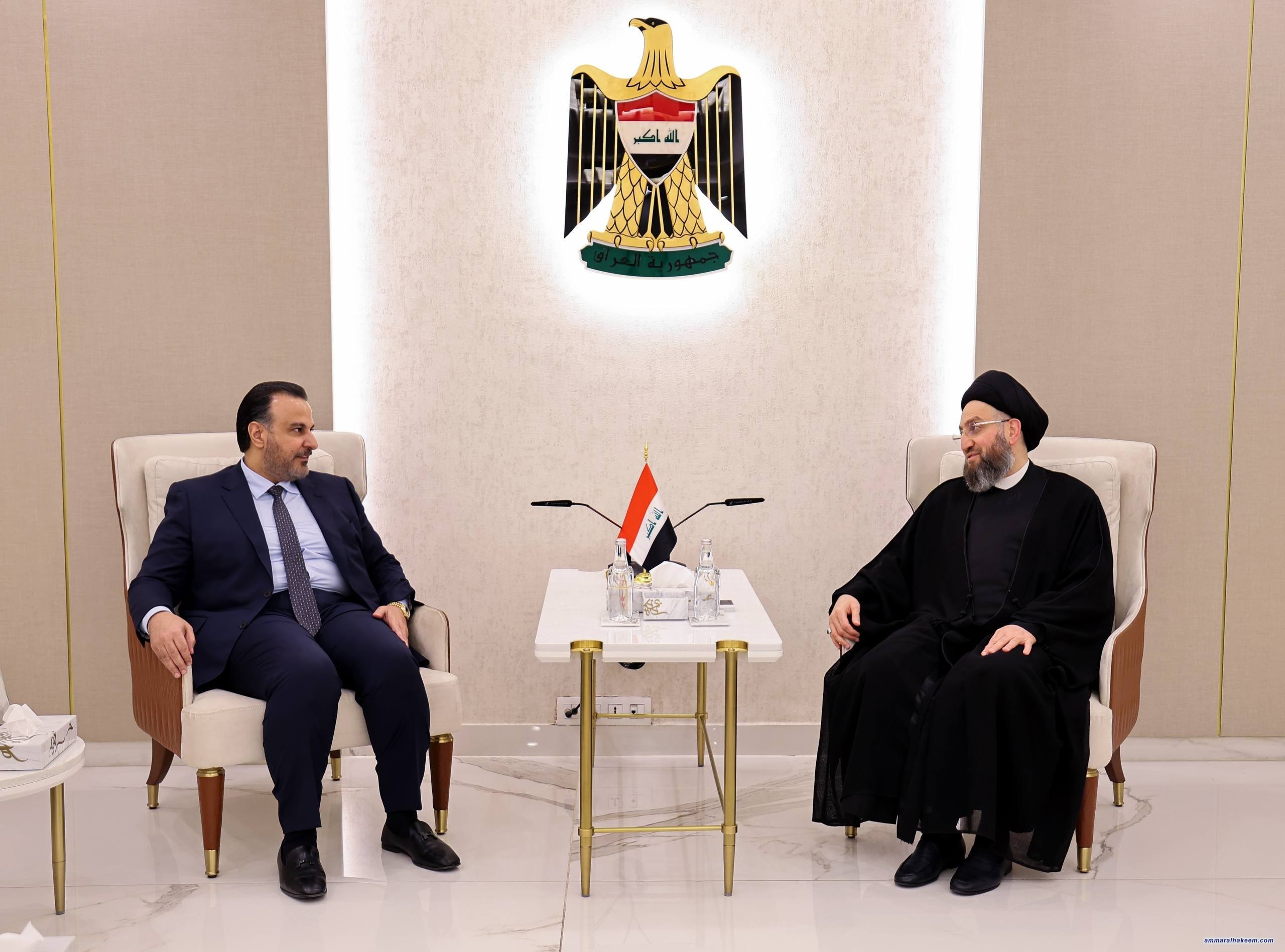 Sayyid Al-Hakeem Meets New Baghdad Governor, Stresses to Empower Local Governments, Enhance Public Services