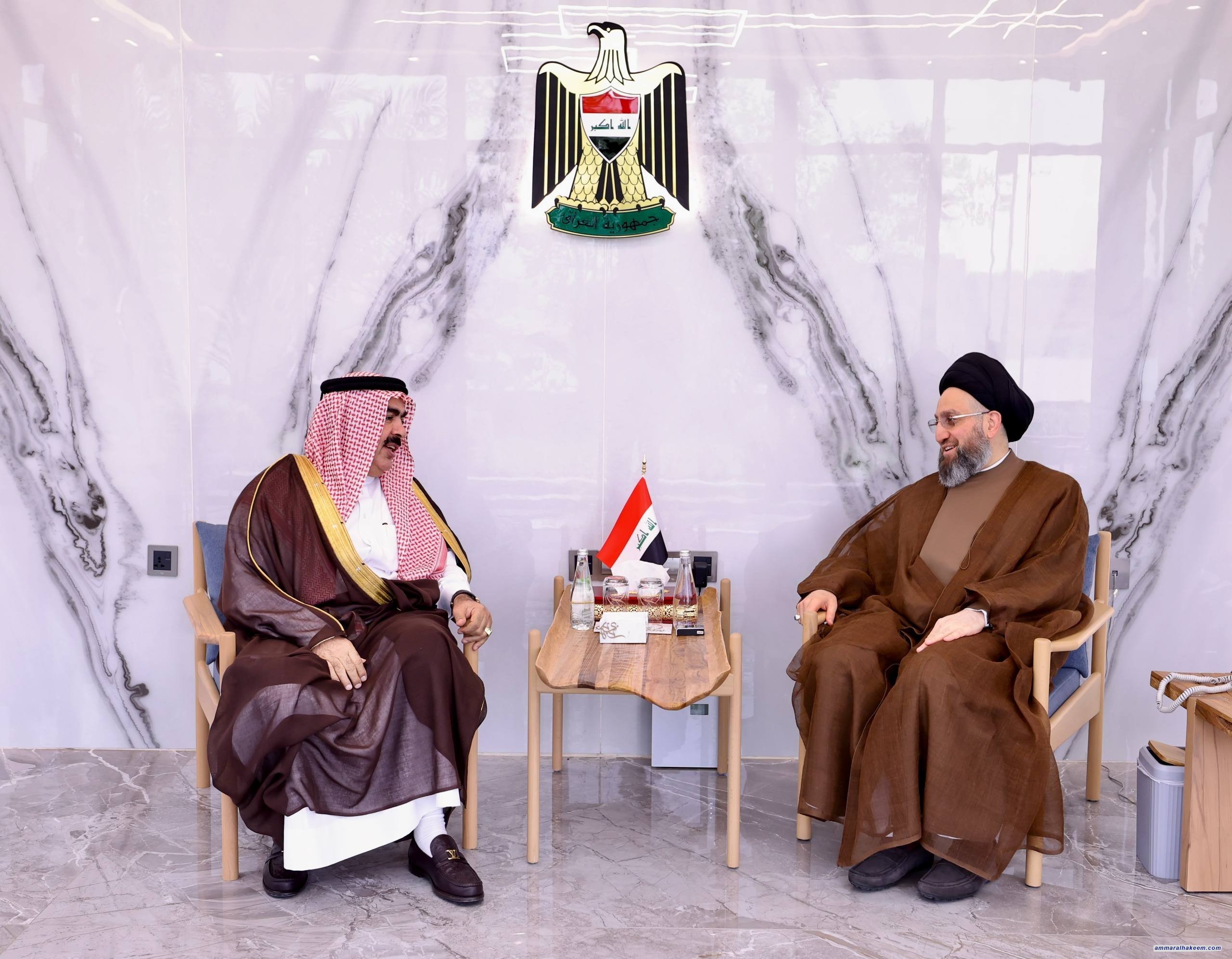 Sayyid Al-Hakeem Meets Sheikh Ahmed Abu Risha, Stresses Strengthening National Stability Through Informed Electoral Participation
