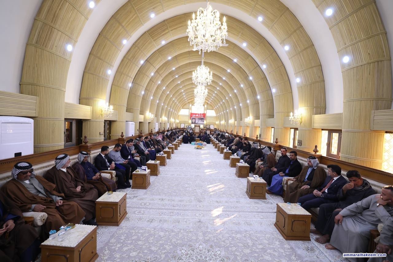 السيد الحكيم يستذكر المحطات التاريخية مع عشيرة آل جويبر ويدعو لدعم استقرار ذي قار