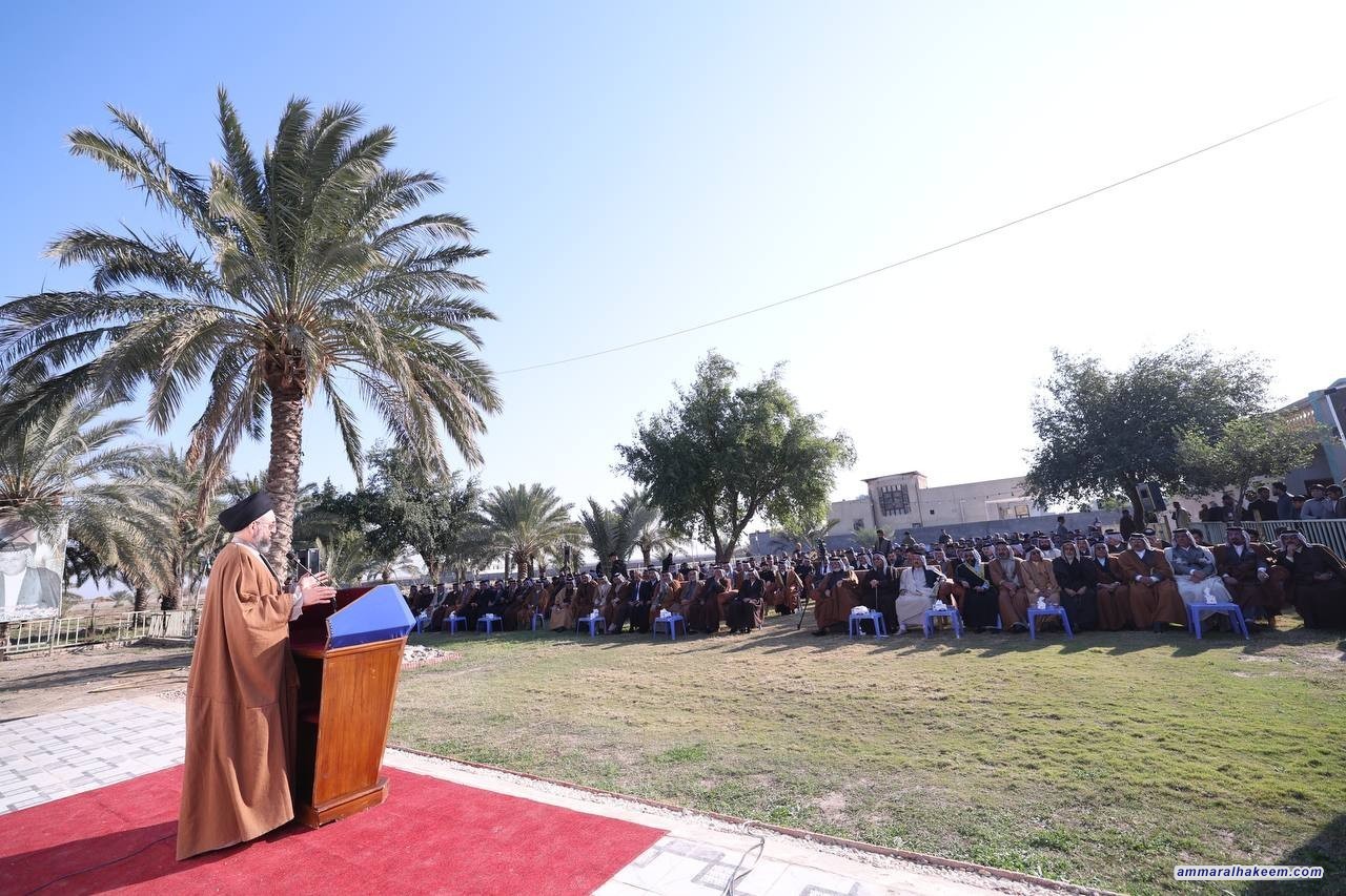 Sayyid Al-Hakeem Meets with Sheikhs and Dignitaries of Qal’a Sukar District in Dhi Qar