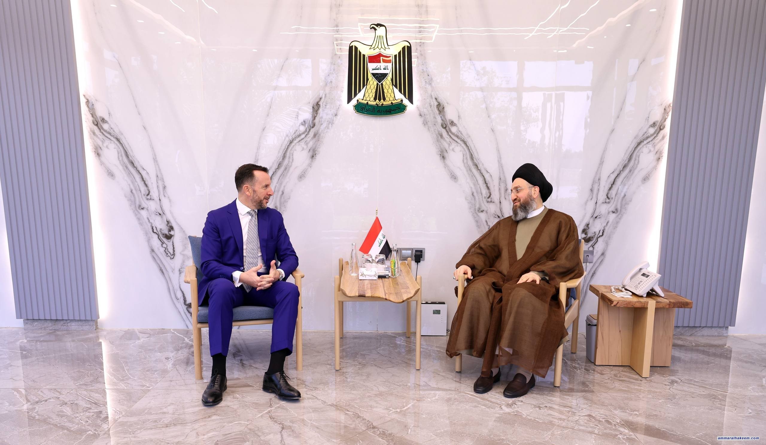 السيد الحكيم يؤكد للسفير الإيطالي أهمية الشراكة مع روما ودعم حكومة الكفاءات والانفتاح الاقتصادي