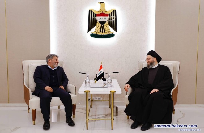 سەید حەكیم چاوی بە سەرۆكی هاوپەیمانێتی خەدەمات دەكەوێت و گرنگی یەك هەڵوێستی و خێراكردن لە تەواو كردنی شایستە دەستوورییەكان دووپات دەكاتەوە