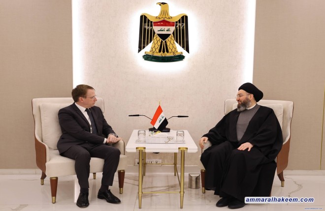 السيد الحكيم يبحث مع السفير الفرنسي تطوير العلاقات الثنائية ويجدد الدعوة لوقف الحرب في المنطقة
