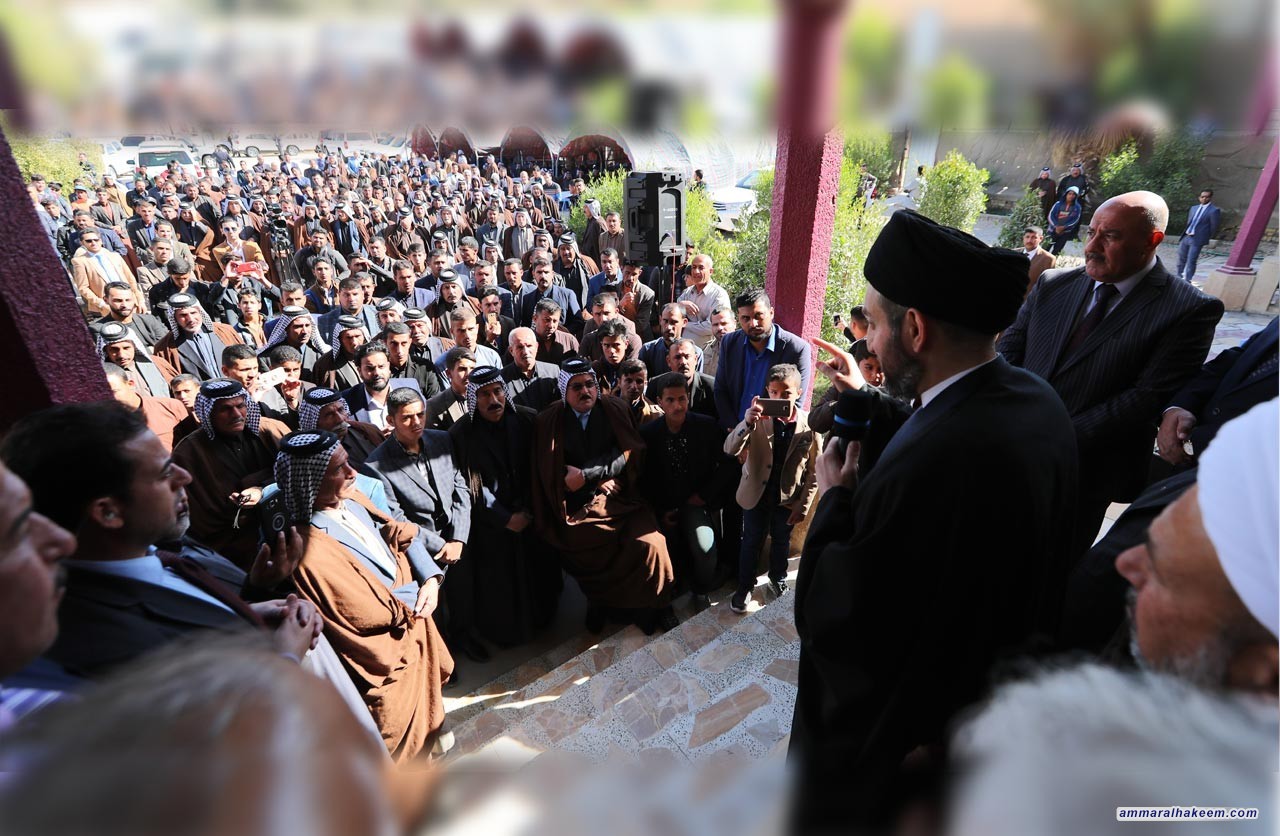 Meeting with Al-Jubour tribes of Diwaniya .. Sayyid Ammar al-Hakim calls to elect the most capable and proficient in investing Iraq’s resources to build a state of institutions