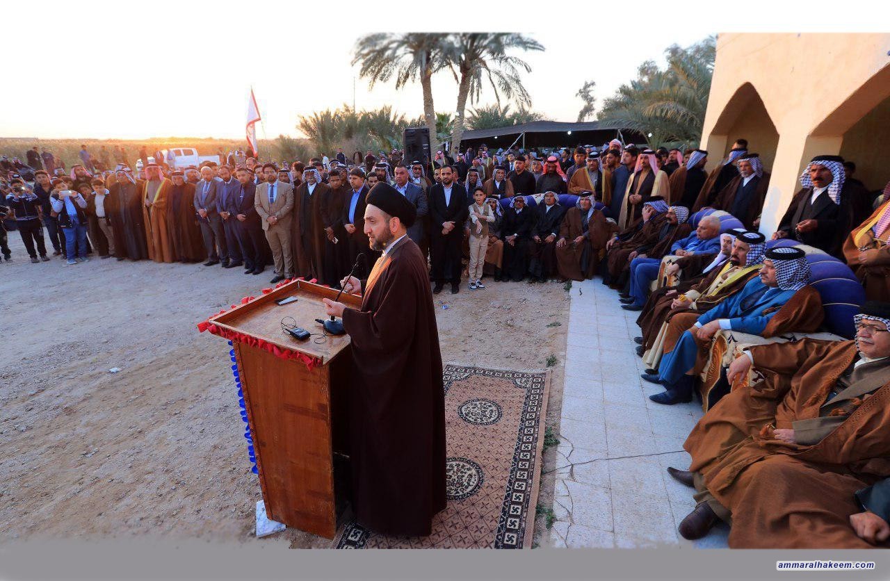 السيد عمار الحكيم يزور مضيف عشائر البدور ويلتقي شيخها حيدر فهد الشرشاب وعددا من وجهائها