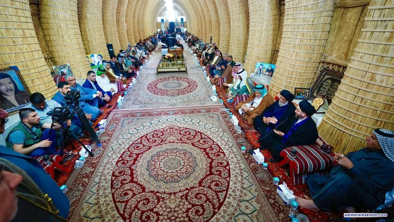 في مضيف قبيلة الامارة .. السيد الحكيم يؤكد حاجة المواطن لحكومة خادمة وهو غير معني بالصراعات السياسية