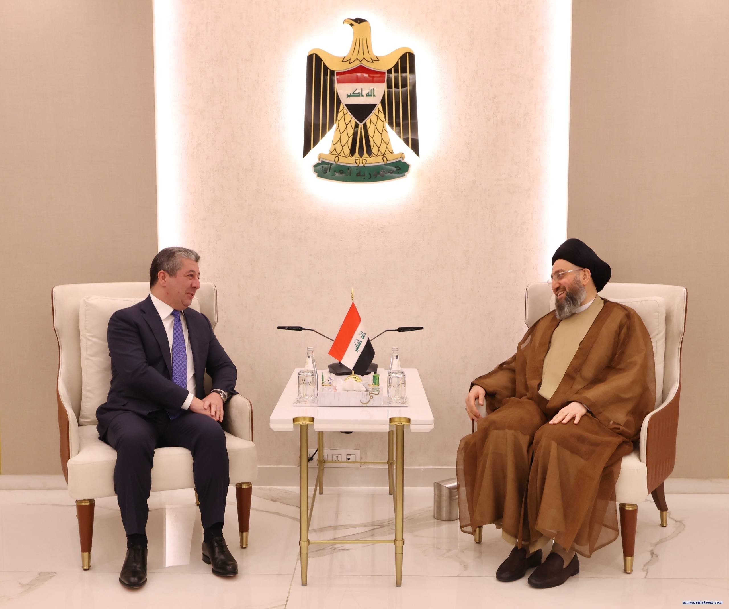 السيد الحكيم يشدد على تنسيق المواقف بين الحكومة الاتحادية وإقليم كردستان