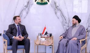 السيد الحكيم يؤكد خلال لقائه السفير الإيطالي أهمية تعزيز العلاقات الثنائية بين العراق وإيطاليا
