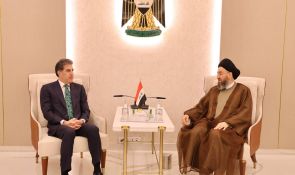 السيد الحكيم يستقبل نيجيرفان بارزاني و يؤكد على تعزيز التعاون بين بغداد وأربيل ودعم تشكيل حكومة إصلاحات وإنهاء صراعات المنطقة